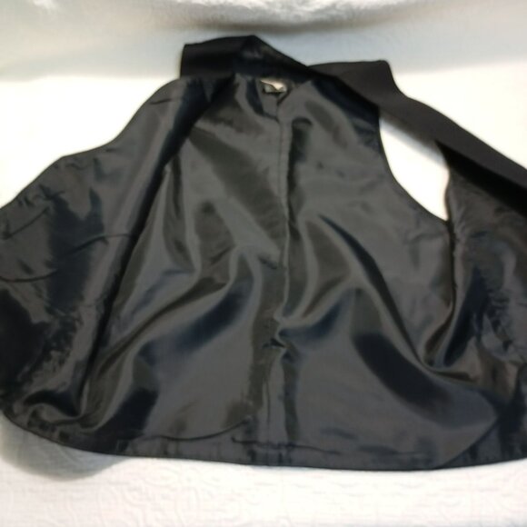 F.W.I Classic Black Mens Formal Vest Polyester Tailored Waistcoat - Picture 6 of 7